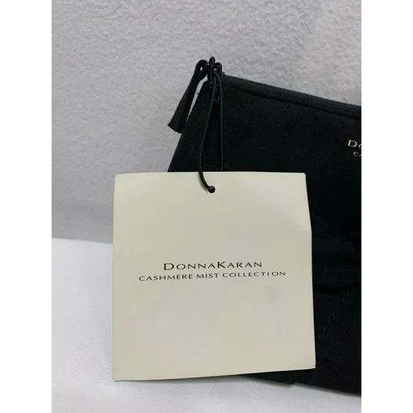 NWT Donna Karan Cashmere Mist Cosmetic Case Makeup Bag Black Bow - Picture 3 of 6